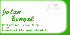 jolan benyak business card